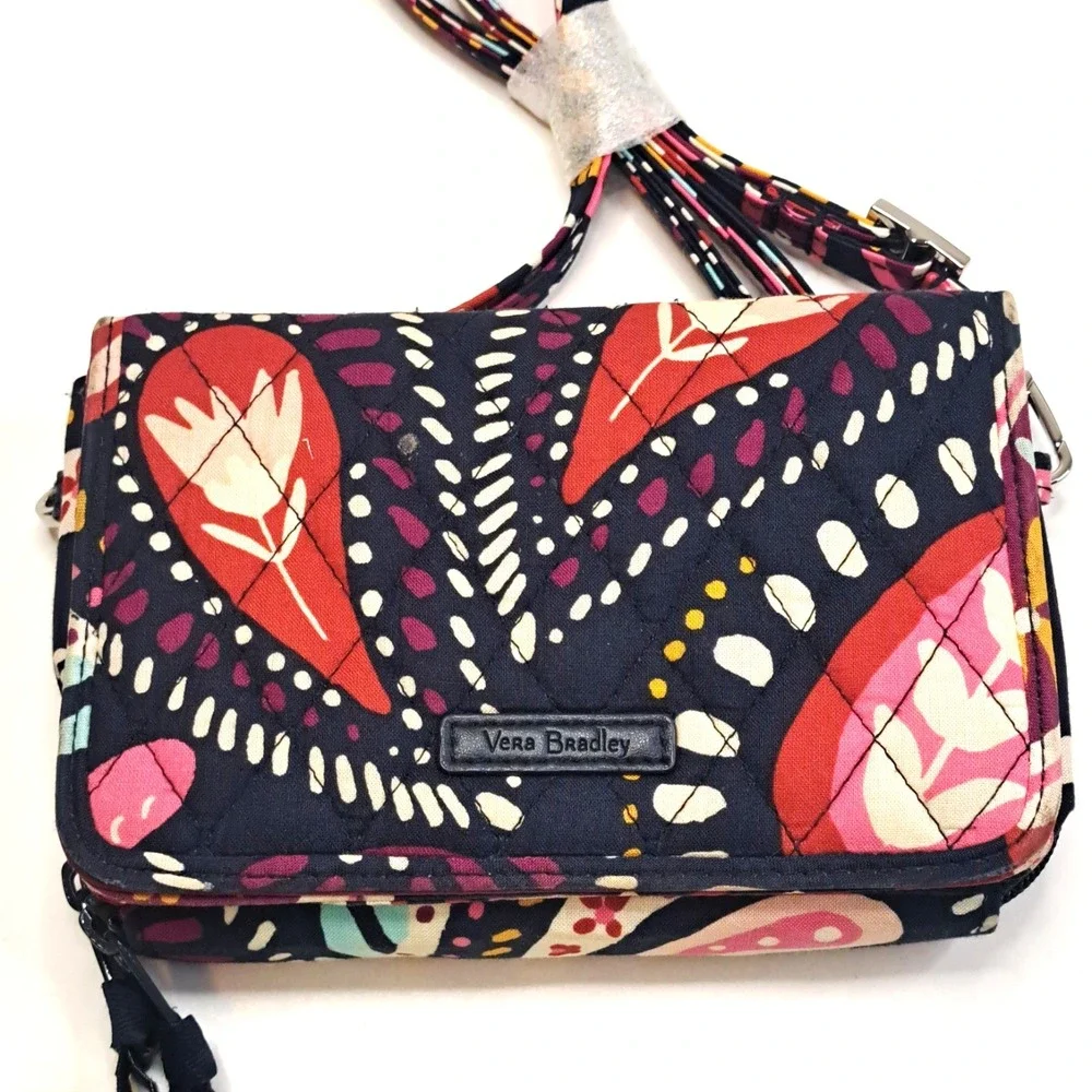 Vera Bradley Painted Paisley RFID Wallet Crossbody Purse Quilted NWOT Festival - Picture 2 of 11